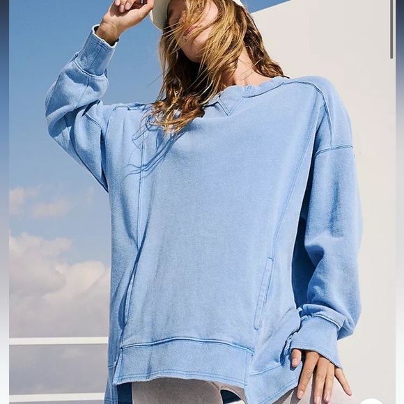 FREE PEOPLE INTERCEPT TUNIC - RIVIERA BLUE - woman’s small - Picture 1 of 9